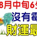 8月中旬，只有好運，沒有黴運的6大生肖