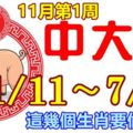 11月第1周這幾個生肖要偷笑了，橫財不斷中大獎，(01/11~07/11)