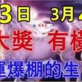 九大生肖：3月3日有大獎，3月4日有橫財。