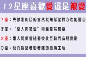 「愛與被愛之前，誰有勇氣冒險」12星座選擇「愛人」還是「被愛」！