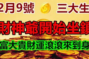 這三大生肖9號財神爺開始坐鎮，大富大貴財運滾滾來到身邊