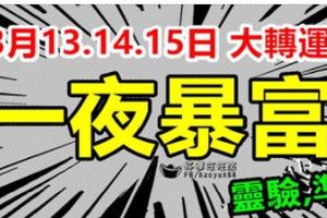 3月13.14.15日大轉運，橫財到來數錢忙，一夜暴富6生肖