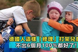 孩子之間愛打架，德國人這樣「修理」問題兒童，不出6個月100%都好了！