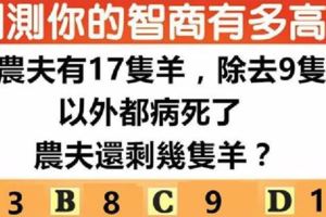 心理測試：還剩幾隻羊？測測你的智商有多高？