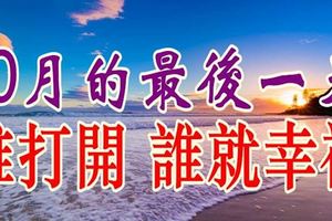 今天是10月31日，10月的最後一天。不管你身在何方，收到這份祝福，你就是最幸運的❤