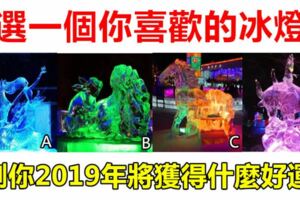 趣味測試：選一個你喜歡的冰燈，測你2019年將獲得什麼好運！