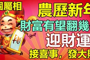 農歷新年財富有望翻幾番的4個屬相，迎財運，接喜事，發大財！