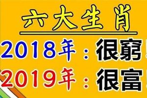 六大生肖：2018年很窮，2019年很富