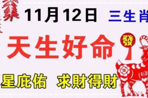 天生好命的生肖，11月12日福星庇佑，求財得財