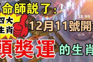 算命師說了：12月11號開始頭獎運的生肖