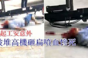 【恐怖爆頭片】工人少做這一步被堆高機砸扁噴血慘死