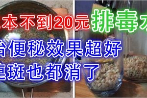 這碗排毒水成本不到30元！治便秘效果特別好！清毒素甩了6公斤，連斑都沒了