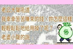 老公辛辛苦苦賺來的錢