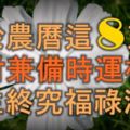 生於農曆這8天的人，福財兼備，時運相助，人生終究福祿滿滿，富貴榮華！