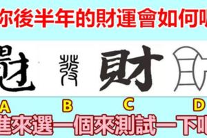 你後半年的財運會如何呢，進來選一個來測試一下吧