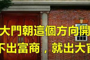 家裡大門朝這個方向開，不出富商，就出大官！