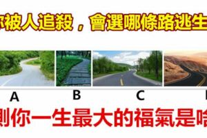 你被人追殺，會選哪條路逃生？測你一生最大的福氣是啥