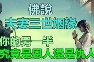 佛說：夫妻是三世修來的姻緣，你與另一半究竟是善緣還是惡緣？​