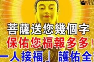 菩薩送您幾個字，保佑您福報多多！請您接福「一人接福」護佑全家