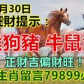 天8月30日：每日旺財提示：馬猴狗豬，牛鼠龍虎。正財吉偏財旺！上榜生肖留言79899必轉！