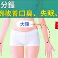 每次1～3分鐘，按按手腕改善口臭、失眠、胃痛