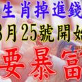 8月25號開始，九大生肖掉進錢堆，要暴富