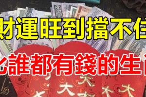6個月內財運旺到擋不住，比誰都有錢的五大生肖！