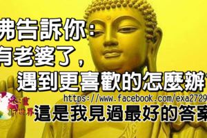 佛告訴你：有老婆了，遇到更喜歡的怎麼辦？(佛的回答絕了)