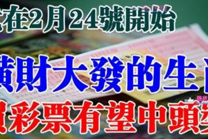 2月24號開始橫財大發，買彩票有望中頭獎的生肖
