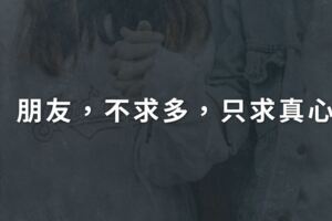 朋友，不求多，只求真心