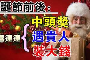 聖誕節前後：頭獎運、遇貴人、裝大錢，驚喜連連的生肖