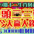 第119期十二生肖財運號碼。就三個字，中頭獎！留言30888旺財旺運！