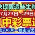 快提醒這些生肖，7月23日～29日，有中彩票運！