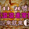 12月19、20號兩天，鈔票滾滾進家門，錢財說來就來的6大生肖！