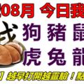 14號08月，今日我最旺！狗豬鼠牛虎兔龍蛇！【22888】越早打開越靈驗！點個讚吧！