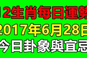 十二生肖每日運勢2017年6月28日，今日卦象與宜忌