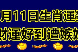 7月11日生肖運勢，財運好到遭嫉妒