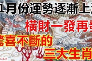 11月上旬運勢逐漸上漲，橫財一發再發，好運滾滾，驚喜不斷的三大生肖！