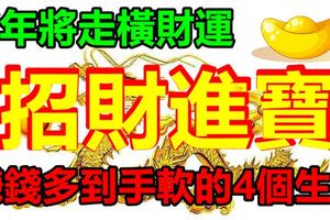 新年將走橫財運，招財進寶，賺錢多到手軟的4個生肖