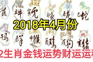 2018年4月份12生肖金錢運勢財運運程！【必轉】