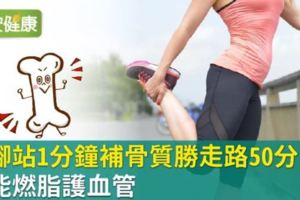 單腳站1分鐘補骨質勝走路50分，還能燃脂護血管！