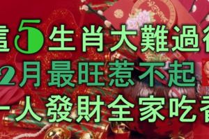 這5生肖大難過後，12月最旺惹不起，吉星高照，一人發財，全家吃香！