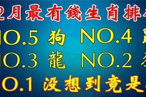 12月財運爆棚的五大生肖排行榜，你上榜了沒。