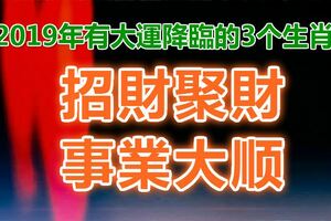 2019年有大運降臨的3個生肖，招財聚財，事業大順