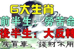 6大生肖前半生勞苦命，後半生大反轉