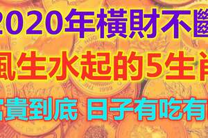 2020年橫財不斷，風生水起的5生肖，富貴到底，日子有吃有喝