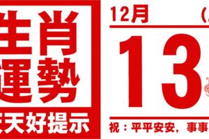 生肖運勢，天天好提示（12月13日）