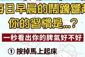 早上鬧鐘響了！你下意識的舉動會怎麼做？一秒看出你的脾氣好不好