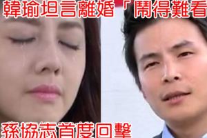 韓瑜坦言離婚「鬧得難看」！孫協志首度正面回擊