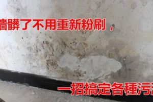 白牆髒了不用重新粉刷，一招搞定各種污漬，牆壁也能重新白回來！